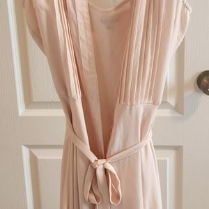 Nanette Lepore Silk Dress 8 Button Front Shirt Dress Baby Pink